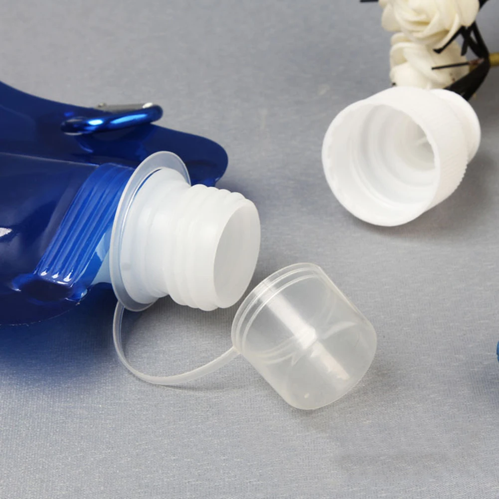 480/700 ML 접이식 물병 수통 식품 등급 접이식 물병 자전거 타기 및 하이킹을 위한 휴대용 재사용 가능한 수통
