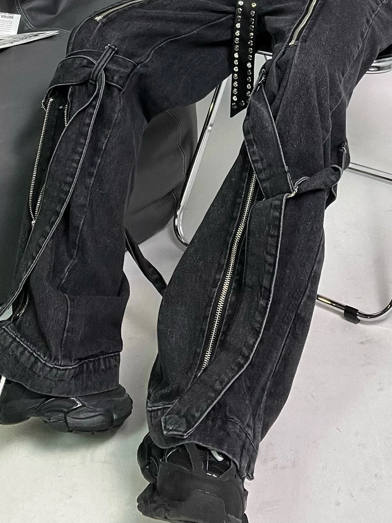 【SETUP-EXE】韓国人気★ (S,M) DESTROYED PANTS Wide leg harem pants 