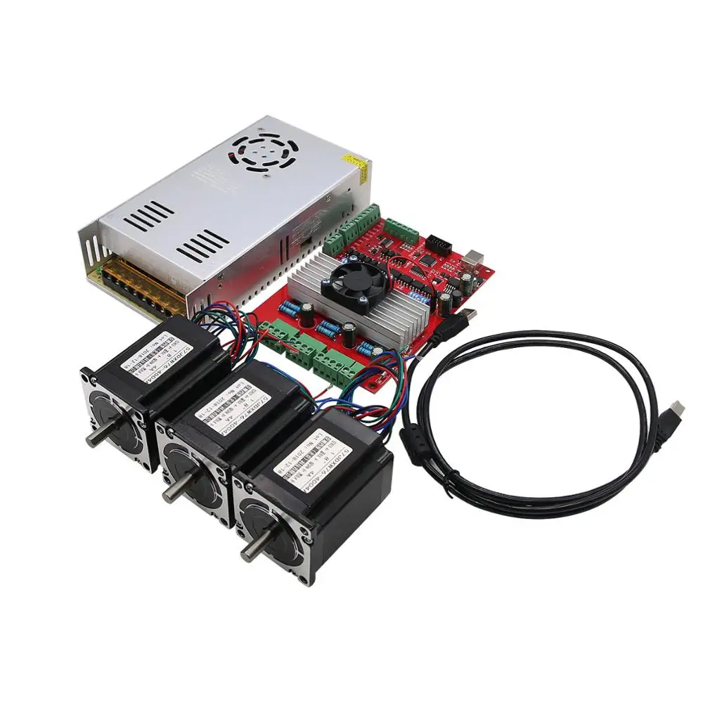 

MACH3 USB 3-Axis CNC Kit TB6560 Stepper Motor Driver Board + 3pcs Nema23 Stepper Motor57+1pc Power