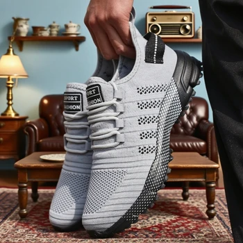 أحذية جري نسائية أنيقة صيفية قابلة للتنفس أحذية رياضية مضادة للانزلاق للنمط الحضري حذاء كاجوال خفيف الوزن للرجال 3