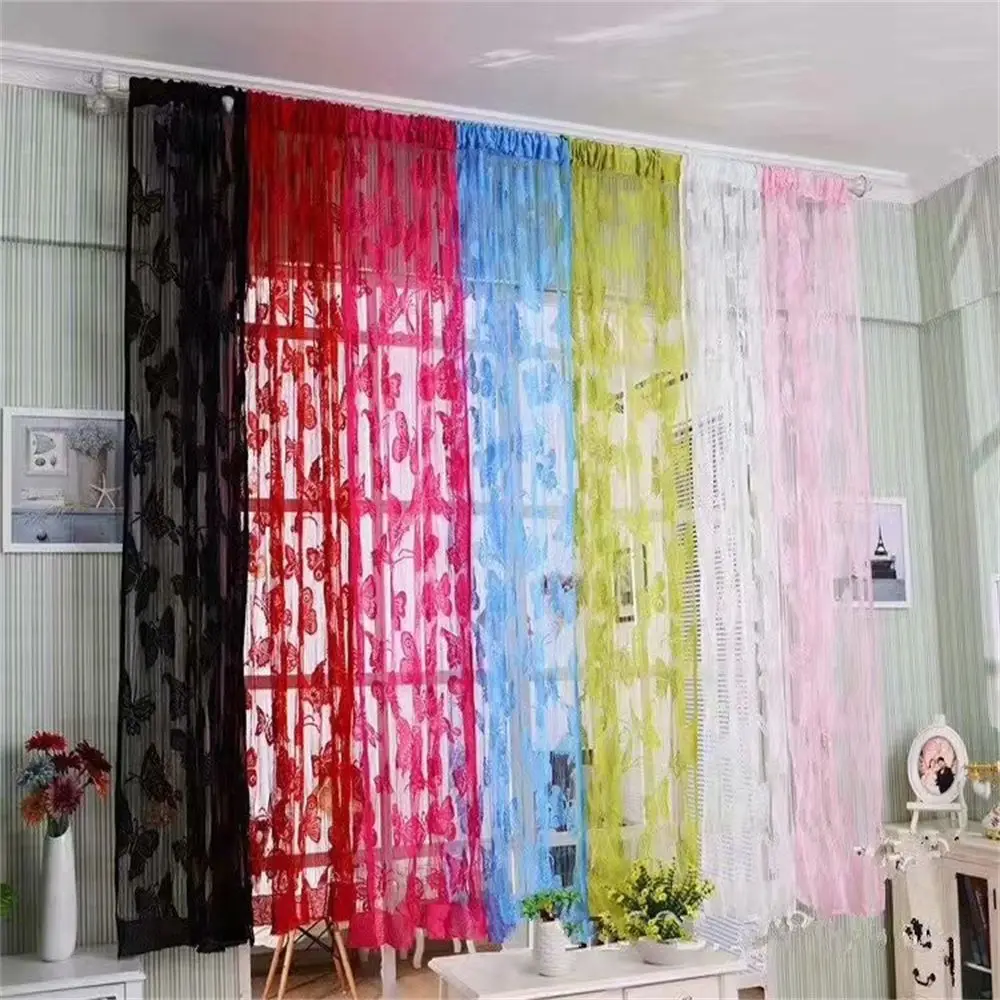 Wedding Party Decoration Window Curtains Tassel Door Fly Screen Butterfly String Curtain Hanging Beaded Curtains Screen Panel