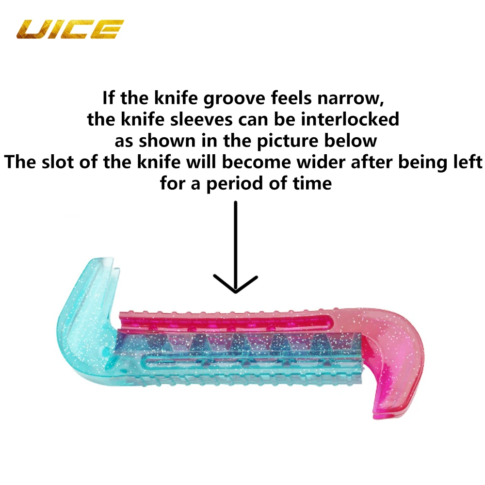 2pcs Ice Hockey Skate Blade Guard Cover Universal Hockey Soft Plastic Adjustable Protective Portable Spring Accessories