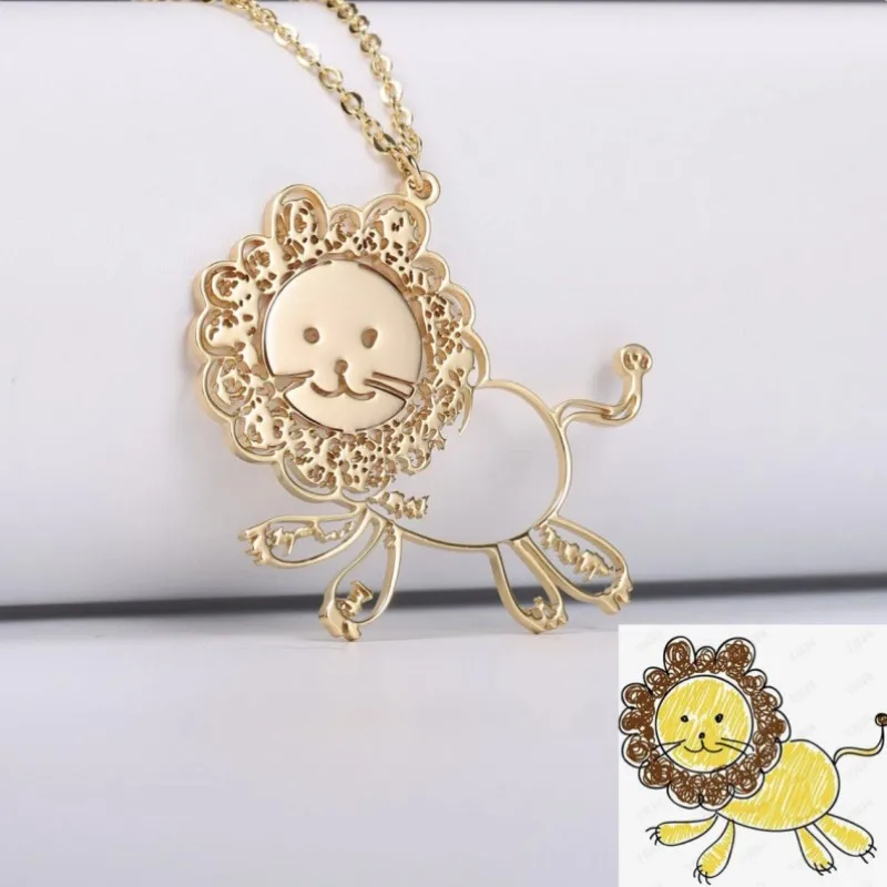 Cute Custom Kids Painting Necklace Personalize Children Graffiti Scrawl Drawing Picture Necklace For Child Birthday Gift Jewelry original 3d printer pen intelligent graffiti pen three dimensional drawing pen 3d pen creative gift for children s birthday