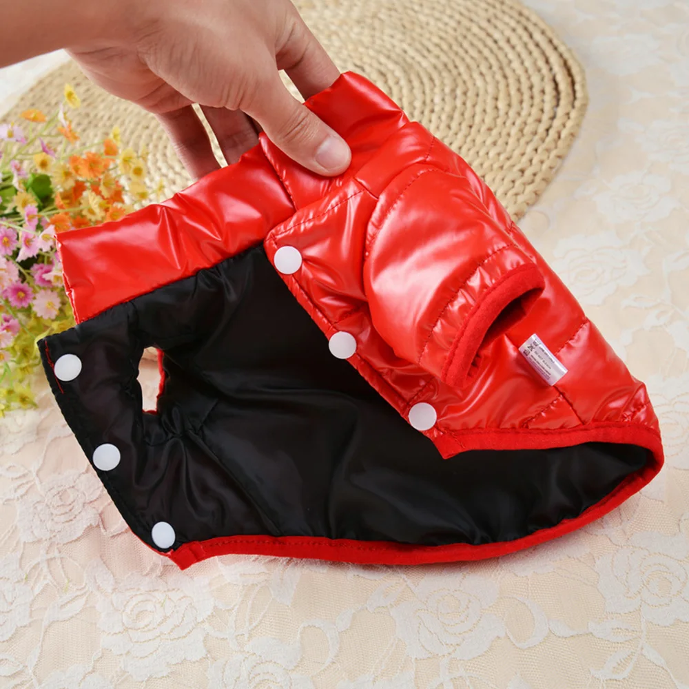 Warm Winter Dog Clothes Costume PU Leather Puppy Down Jacket Bright For Small Dogs Waterproof Chihuahua Teddy Coat Pet Outfits
