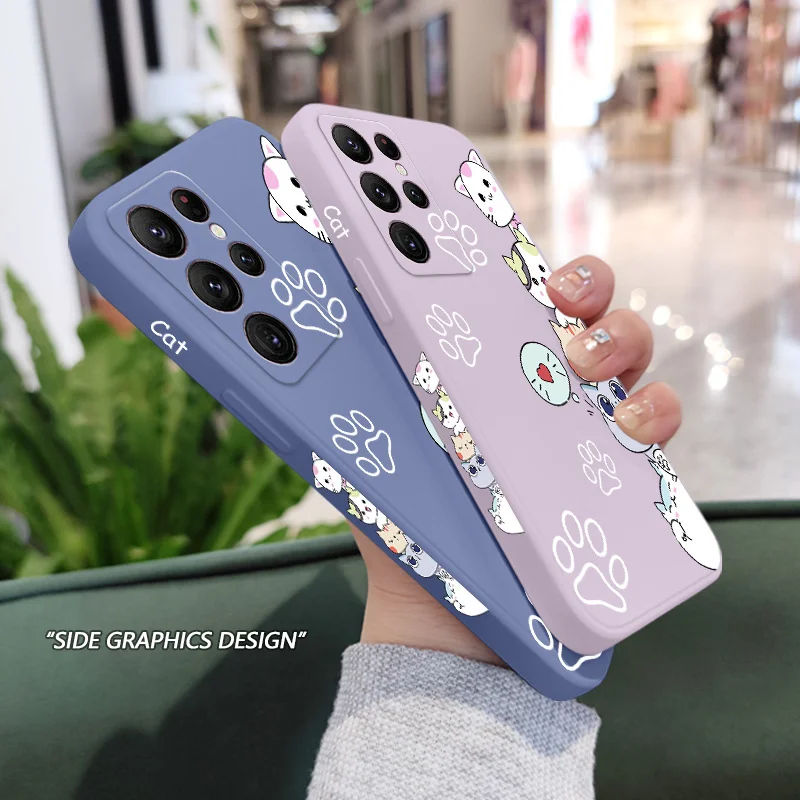 Stacking Cats Phone Case For Samsung Galaxy S24 S23 S22 S21 S20 Ultra Plus FE S10 S9 S10E Note 20 ultra 10 9 Plus Cover