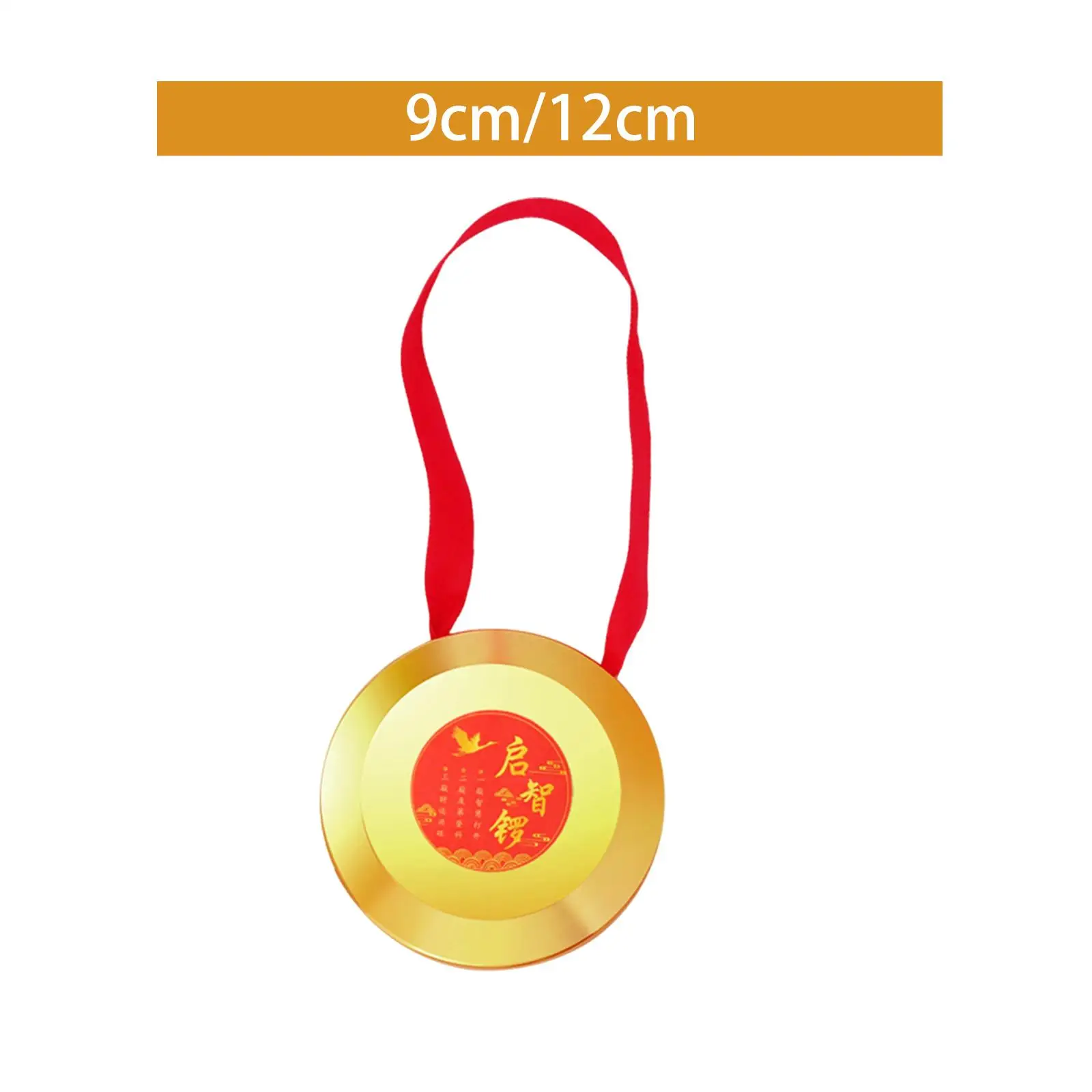 Kids Small Gong Traditional Chinese Percussion Instrument Mallet Portable Brass Hand Gong for Holiday Celebration Office