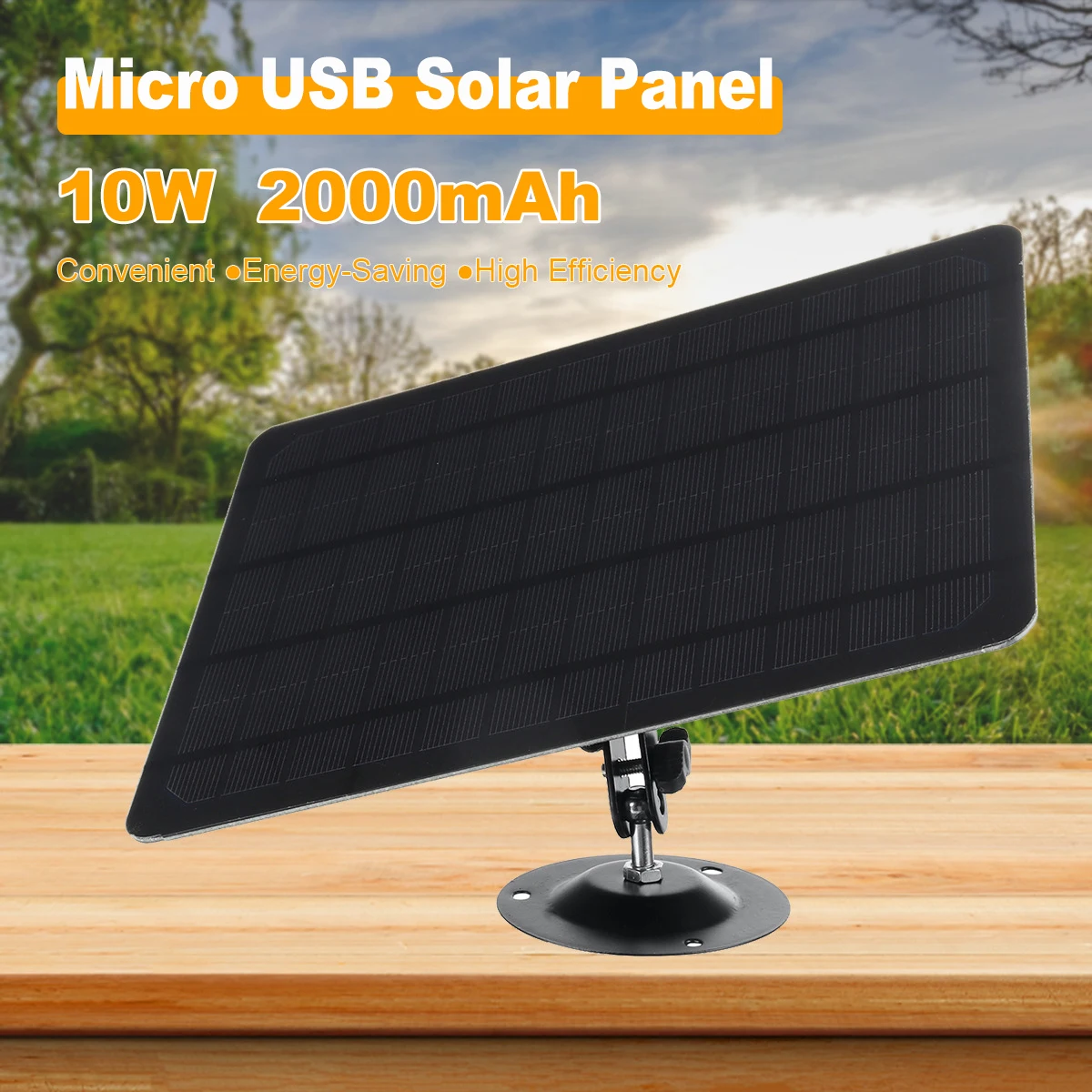 3m/10Ft Cable Waterproof Solar Panel 10W Mini Battery Charger for IP Security Camera Outdoor USB Charging |