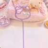 Hello Kitty Drinking Straw Anime Kt Cat Doll Shape Straw Cartoon Straw Reusable Colored Straw Hose Drink Juice Milk Straw Gift 4