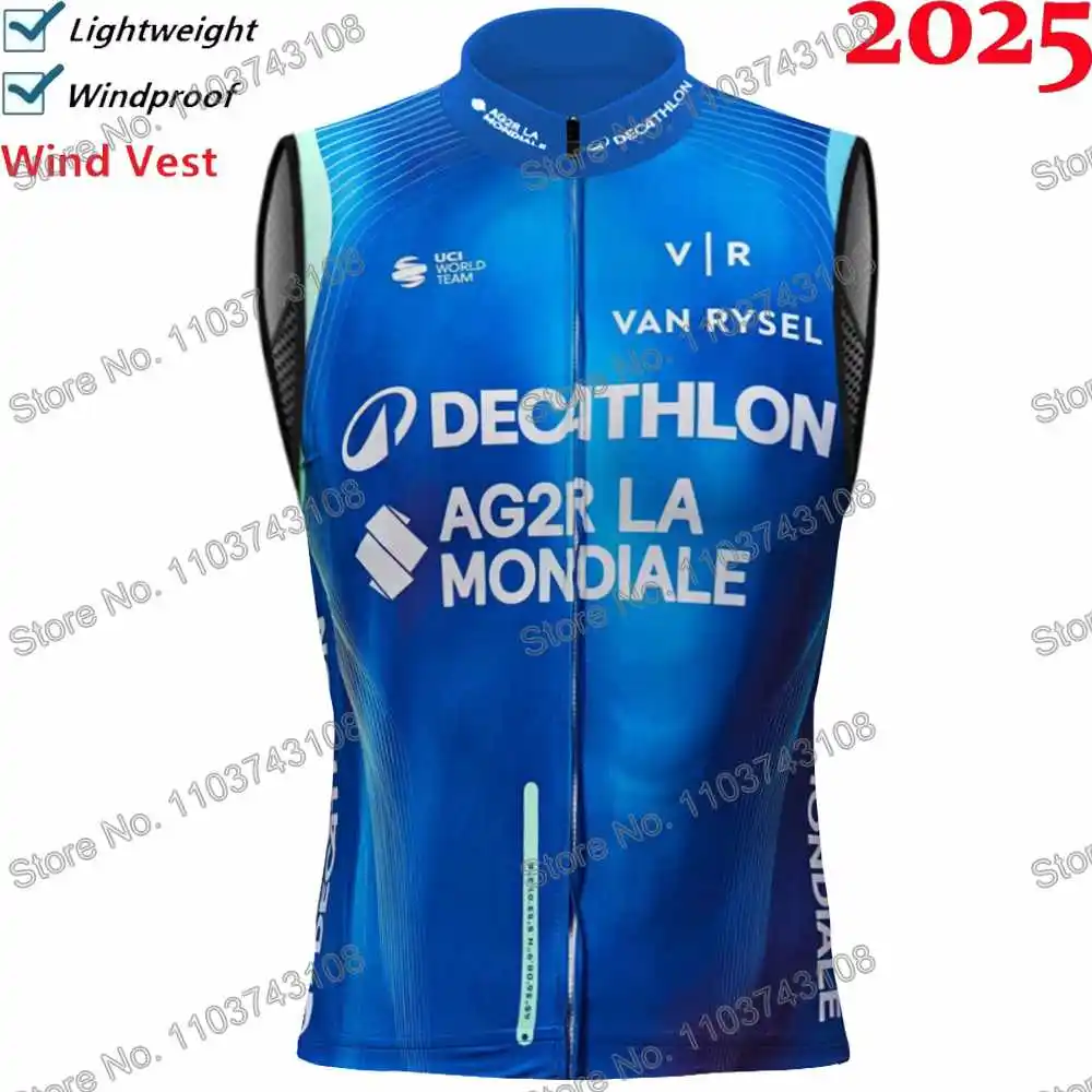 AG2R Team Cycling Vest Windbreaker Pro Race Men Wind Vest Summer Road Bike Jersey Sleeveless MTB Bicycle Jacket Sportswear