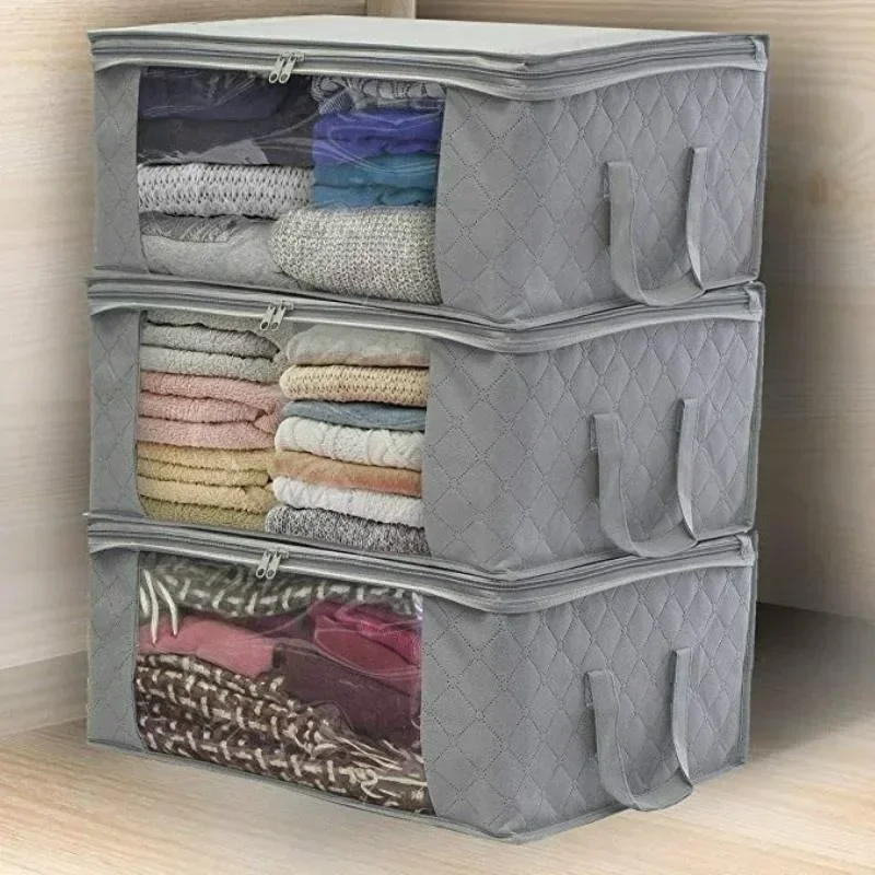 1pcs Non Woven Fabric Folding Clothes Storage Bag Clothes Collecting Case Toys Quilt Blanket Storage Organizer for Home 3