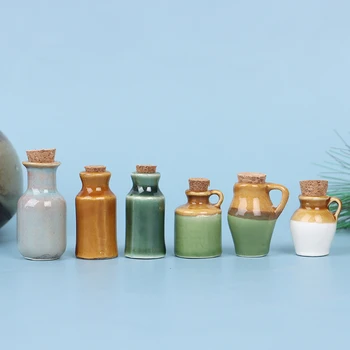 1 Pc 1:12 casa delle bambole in miniatura vaso di ceramica vaso di condimento cucina giocattolo casa delle bambole decorazioni per la casa 1