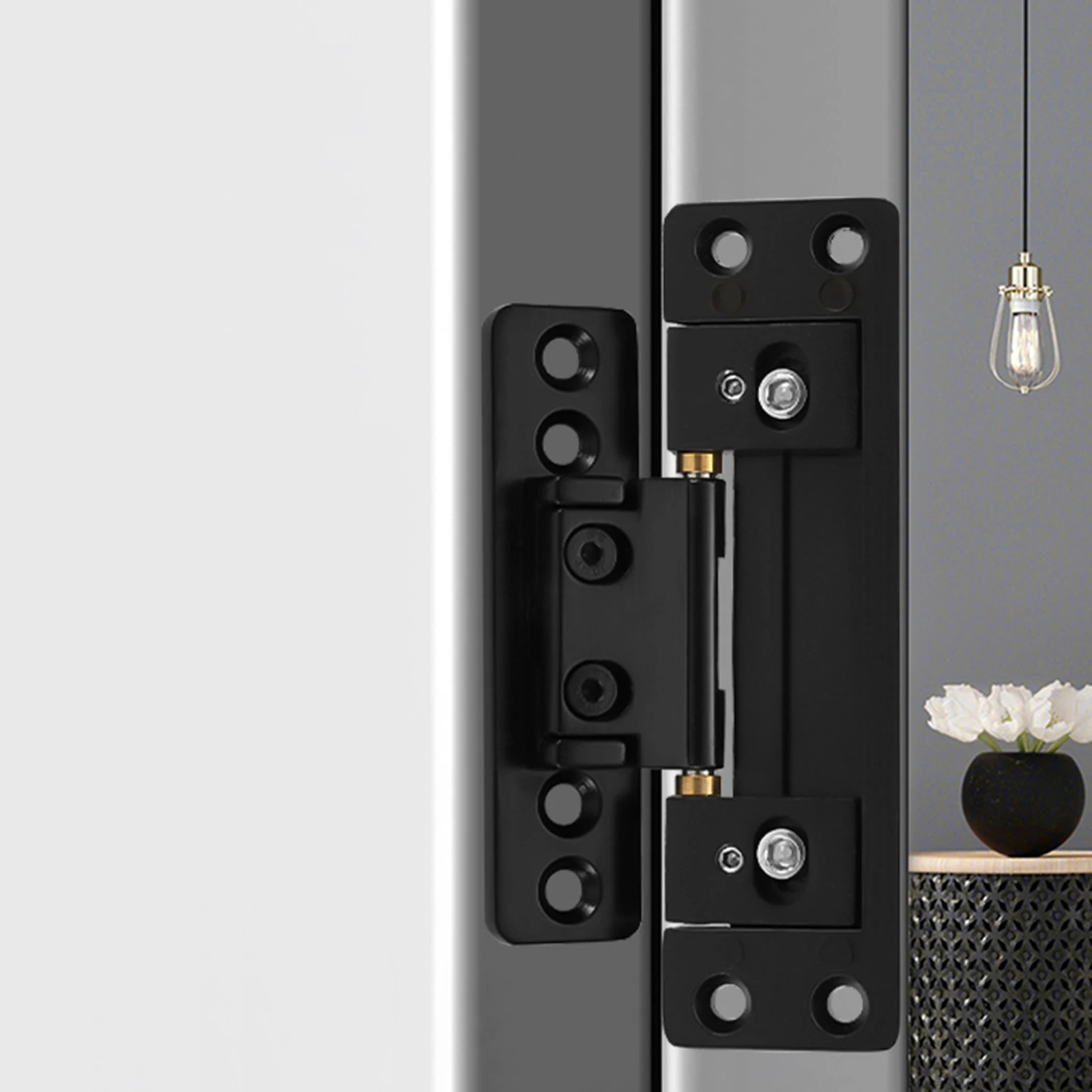 2Pcs Hidden Door Hinges Invisible Hinges Adjustable Thin Concealed Door Hinge Hardware for Secret Interior Living Room