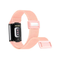 Nylon Sport Stretch Magnetic Replacement Wristband Bracelet - Fitbit Charge 5 (11 sand powder)
