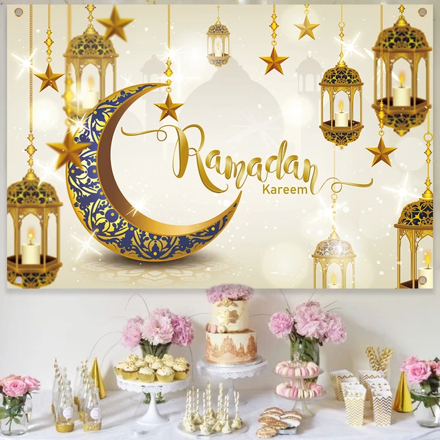 Fondo de Ramadán MUBARAK, decoraciones Eid Mubarak para el hogar, favores  de fiesta musulmanes islámicos, regalos