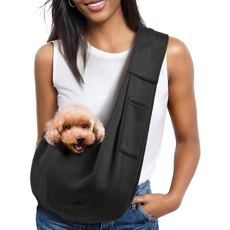 Stylish Black Pet Crossbody Backpack Carrier