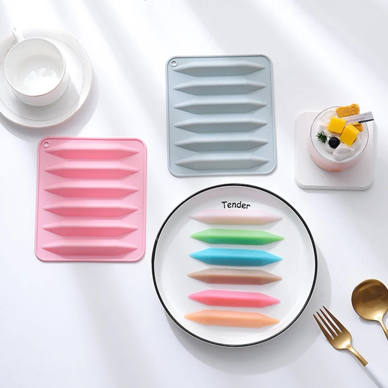 

6-in-1 Crayon Molds Pencil Shape Silicone Molds Easter Supplies for Kid DIY Making Palm Grip Crayon Finger Paint Crayon