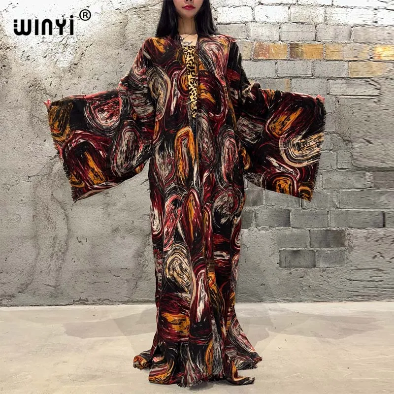 

WINYI Высококачественная зимняя женская элегантная винтажная масляная краска Свободное пальто Повседневная теплая зимняя куртка женское длинное пуховое пальто накидка