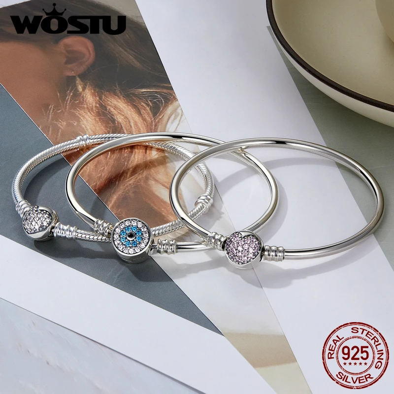 3 Styles 925 Sterling Silver Chain Bracelet Bangle Fit DIY Charms Bead For Women Jewelry, bracelet jewelry