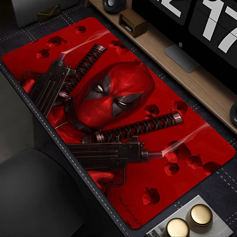 Marvel Deadpool Anime Mouse Pad Office pc Gamer Cabinet Tapete de Rato Teclado Portátil Tapete de Mesa Estendido 900x400 - Imagem 4
