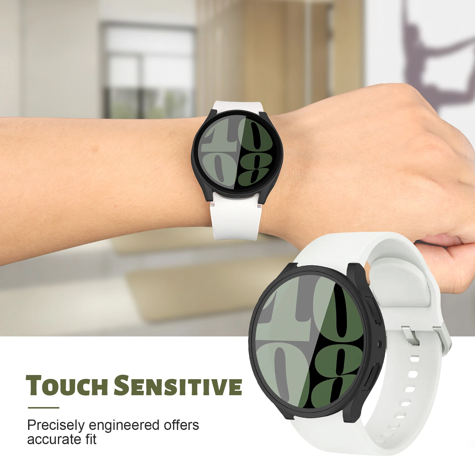 Tempered Glass + Privacy case for Samsung Galaxy watch 6 44mm 40mm PC Anti-Spy Shockproof Overall Protective Cover