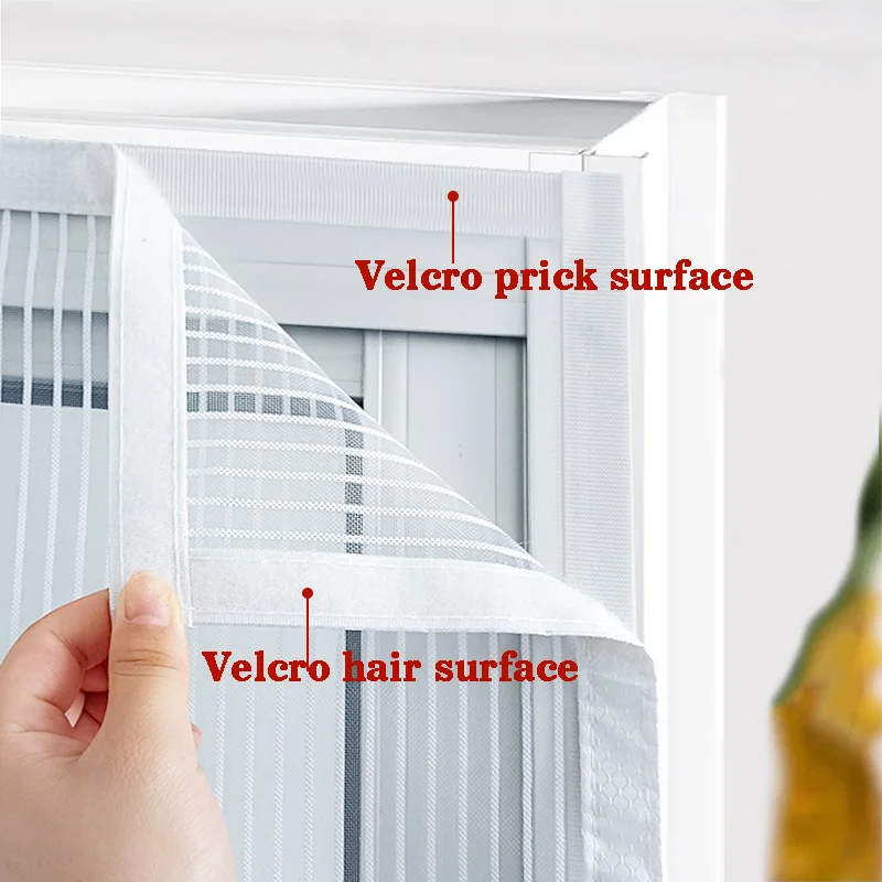 암호화된 다이아몬드 메쉬가 있는 맞춤형 지퍼 홈 자체 접착 모기장, 흰색 고급 줄무늬 버전