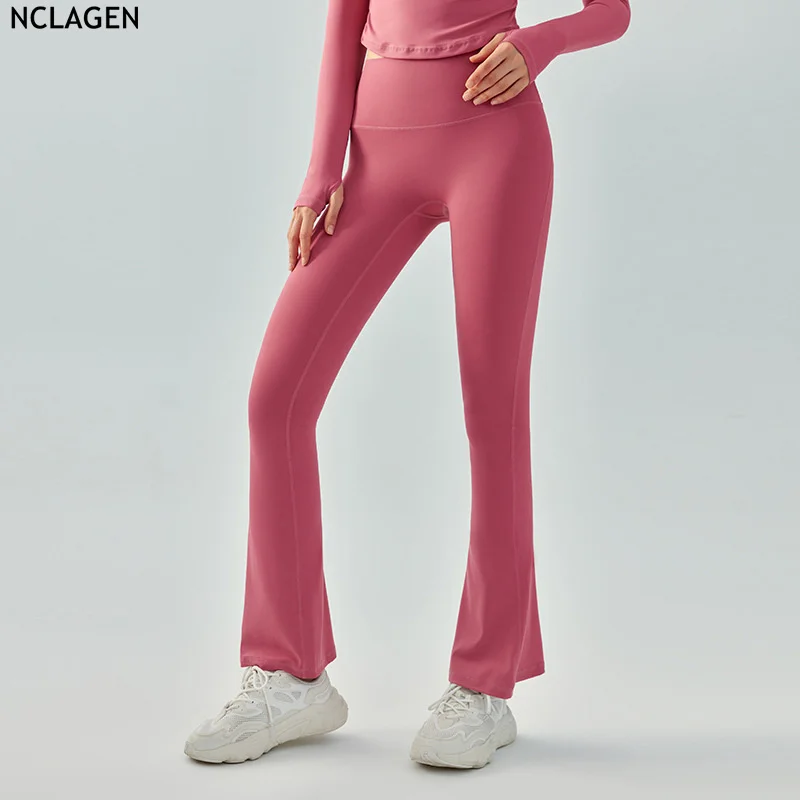 

NCLAGEN Yoga Leggings High Waist Casual Slim Fitness Pants Elastic Slim Tight Sport Dry Fit Breathable High Waist Bell-bottoms