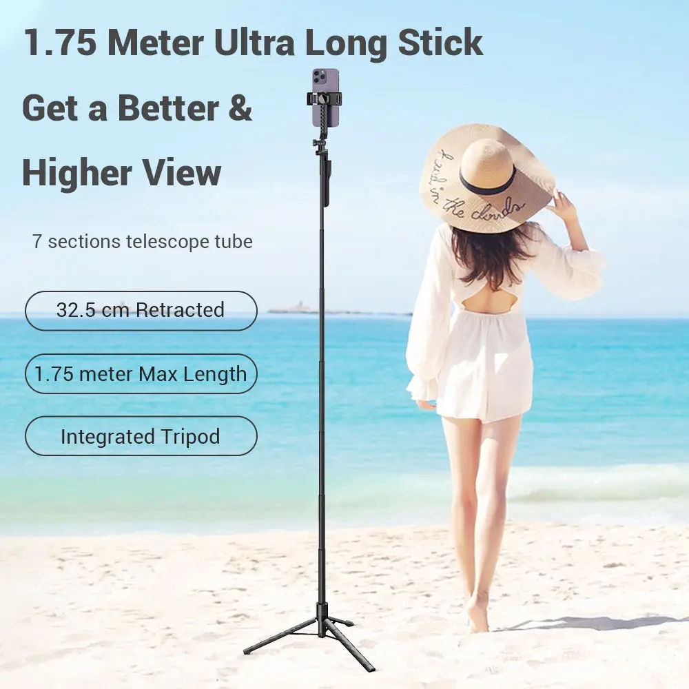 K28 Selfie Stick Tripod Extendable with Wireless Remote Floor Live Broadcast Bracket Handheld Stabilizer Selfie Stick Tripod
