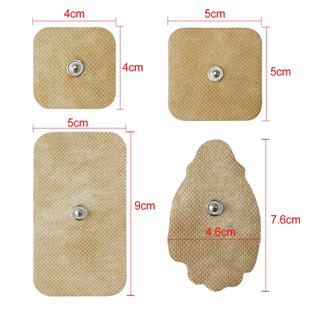 TENS Unit Replacement Pads Latex Free Electrodes Compatible With EMS Muscle Stimulator Use 3.5mm Button Connector Lead Wires 2