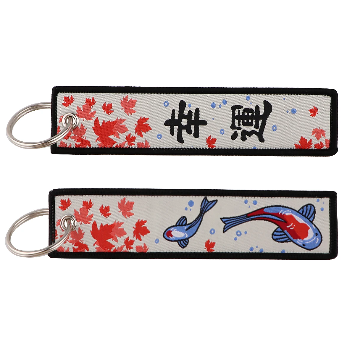 Good Luck Koi Japanese key fobs embroidery key tag motorcycles car keychain for friend fashion ring accessories gift