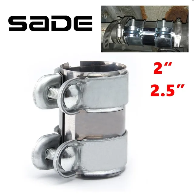 Universal 2"/2.5" Exhaust Clamp, Lap Joint+Bolts Band Flanges Clamp for Secure Sealing, for Mufflers Downpipes Catback Systems