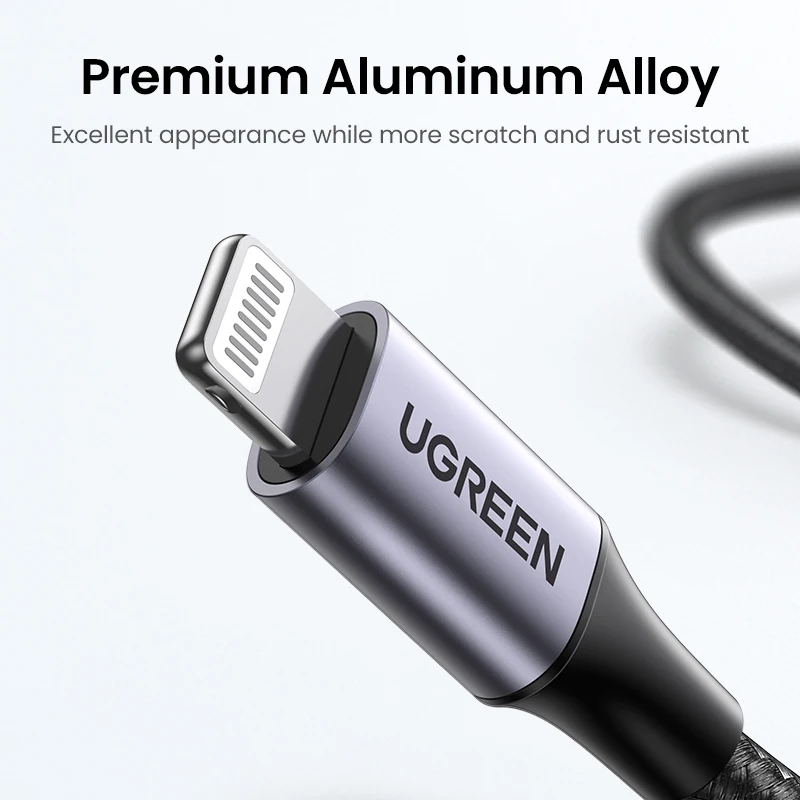 Ugreen Mfi 20w pd Usb c para Relâmpago Cabo para Iphone 14 13 12 11 Pro Max tipo de Carregamento Rápido Cabo c para Iphone Carregador para Ipad - Image 3