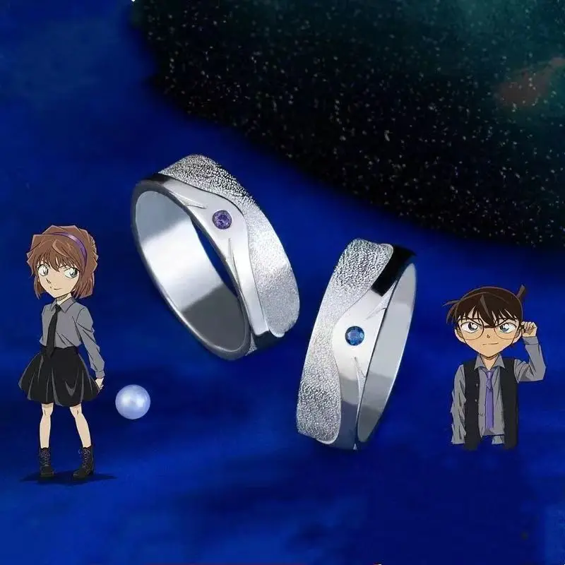 Аниме Детектив Конан черная железная подводная лодка Ai haiora Sherry ювелирное серебряное кольцо Shinichi манга ролевая экшн-фигурка