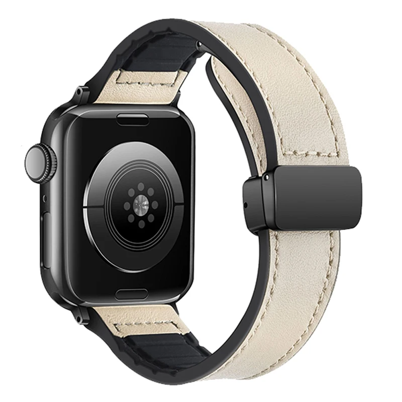 Magnetic Silicone Leather Strap