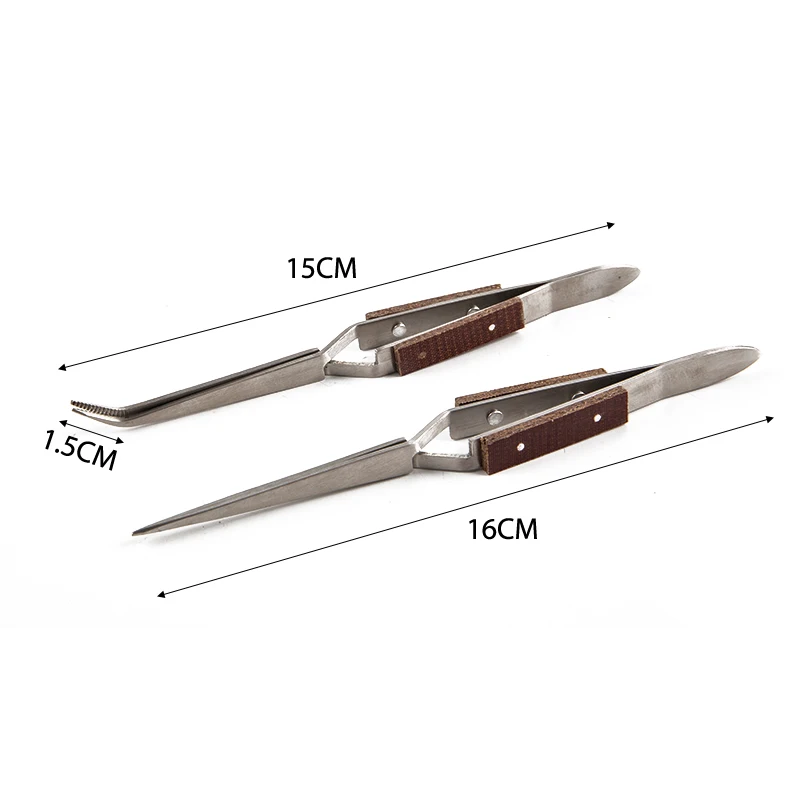 1Pc Stainless Steel Cross Locking Lock Tweezers Self-Locking Jewelry Soldering Craft Repair Hand Tool Corrosion Resistant tweezer tool soldering tweezers