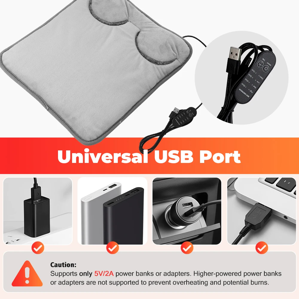 Electric Heating Foot Pad Soft Plush Feet Warmer Household Foot Warming Mat Thermal Heating Blanket for Home Office Bedroom