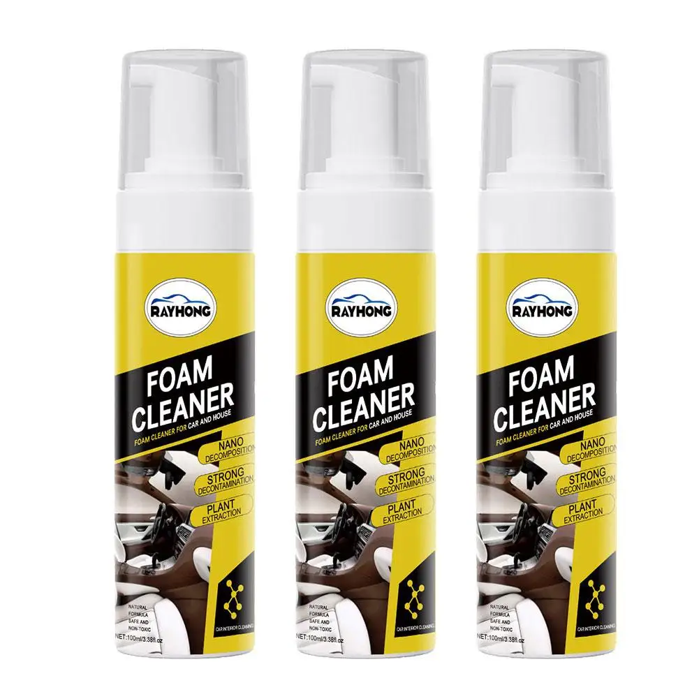 3Pcs Multi Purpose Foam Cleaner for Deep Cleaning Spray of Car Interior  100ML US