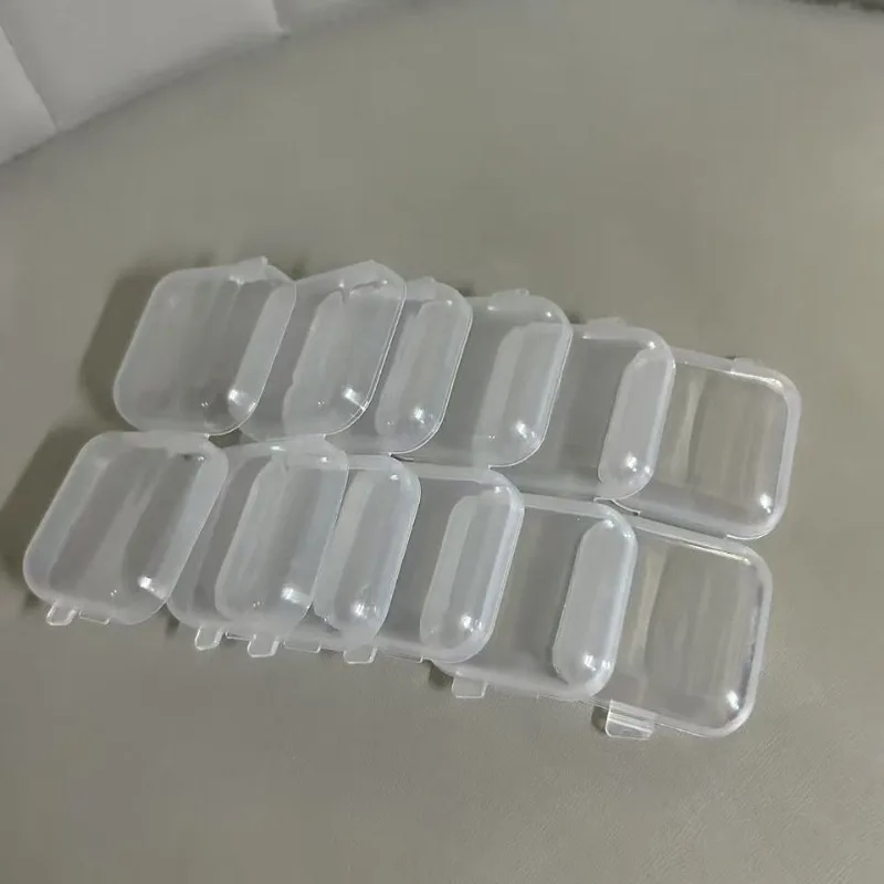 2/4/6PCS Simple plastic transparent mini dustproof jewelry accessories storage box earring necklace bracelet small items 6
