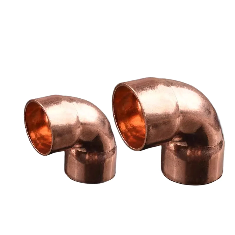 Copper Tube Brass Pipe Fitting 6.35-219mm ID Weld Socket End Feed Solder Elbow 90 Degree Coupler Pure Copper Pipe Fitting Connector Air-Coniditioning