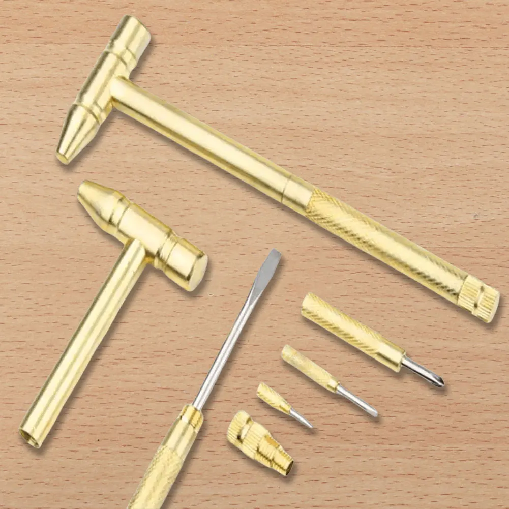 6 in 1 metal hammer screwdriver multi-functional multitool hammer mini portable watch jewelry repair kit