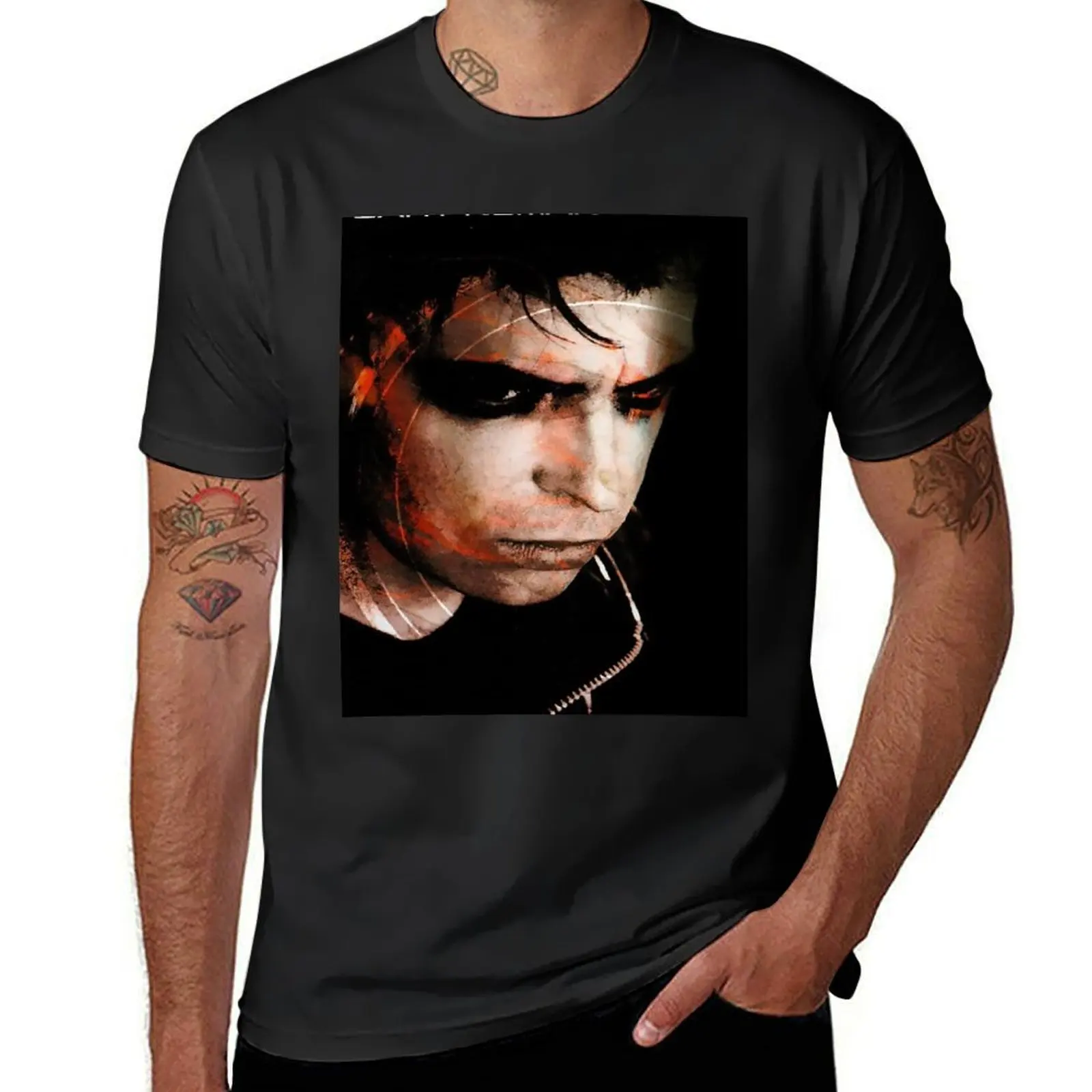 

Gary Numan, redblack T-Shirt summer clothes vintage Men's t shirts