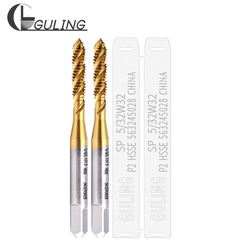 GULING HSSE-M35 JIS 표준 나선형 플루티드 탭 W 1/8 5/32 3/16 7/32 1/4 5/16 3/8 7/16 1/2 5/8 기계 나사 탭