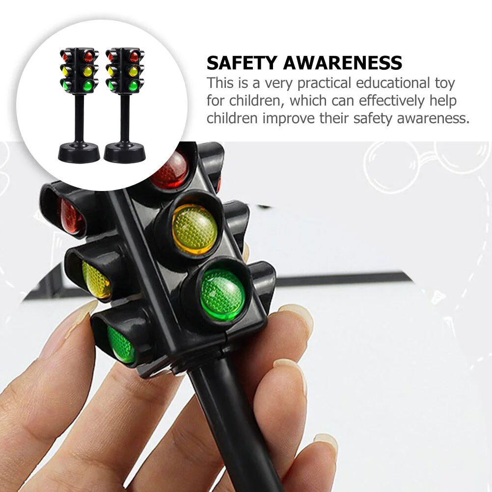 Traffic light toy 12 Pcs Set Children Toys Educational Traffic Signs Signal Light Model Stop Abs Toddler Playset Kids