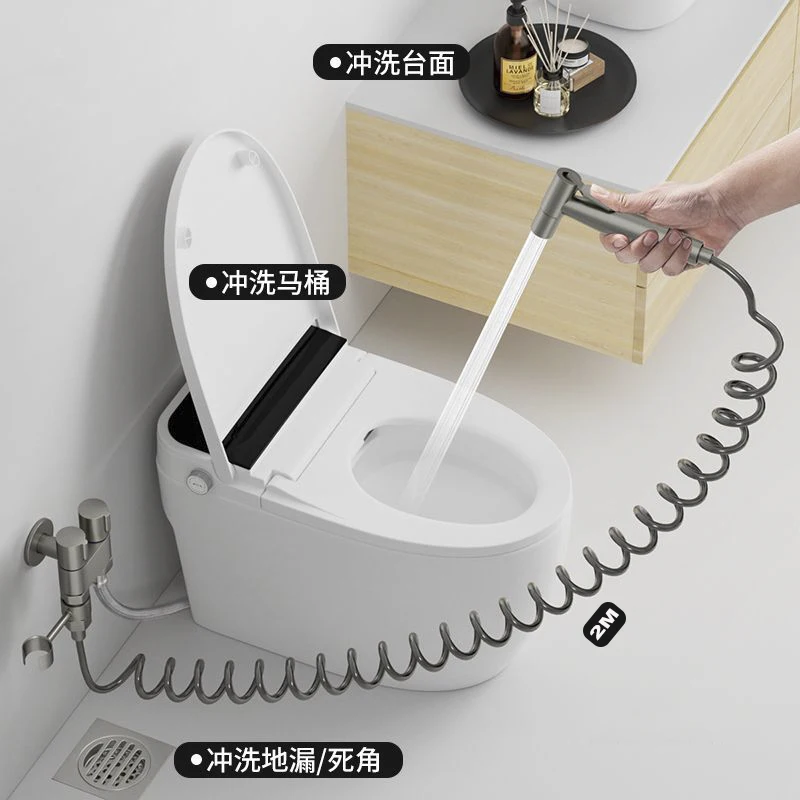Handheld Toilet Bidet Faucet Sprayer Stainless Steel Bathroom Bidet Spraye Set Hand Sprayer Shower Head Self Cleaning No Punch 3