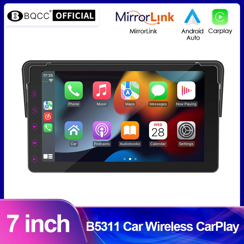 

BQCC 7 Inch Car Radio Portable Wireless Apple CarPlay Android Auto Stereo Multimedia Video Player Navigation GPS Touch Screen