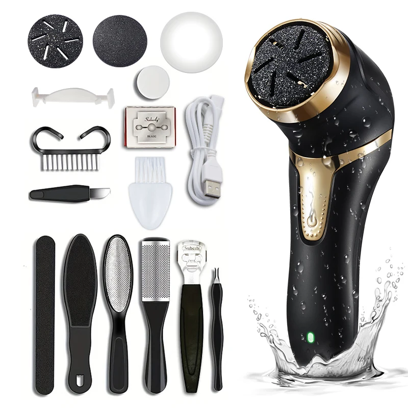 Electric Foot File With Usb Charging And Ten Piece Pedicure Set_voghion.com