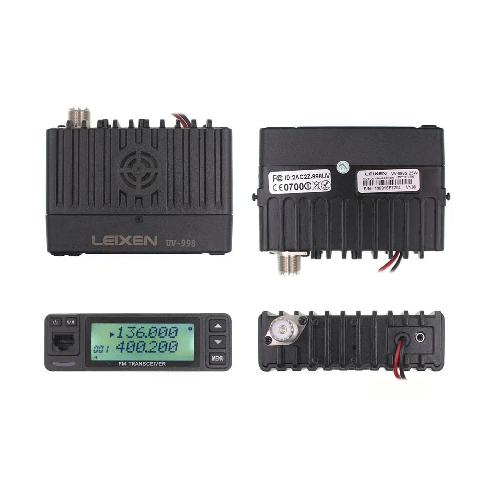 LEIXEN UV-998 25W 듀얼 밴드 144/430MHz 차량용 무전기 UV 아마추어 햄 라디오 VV-898S 업그레이드된 UV-998 양방향 무전기