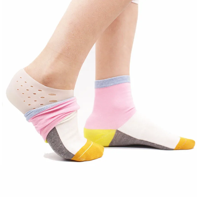 Silicone Height Increase Insoles Heel Cushion Soles Anti-Slip Pain Relieve Invisible Heel Pads Men Shoes Woman Insoles Shoe Pad