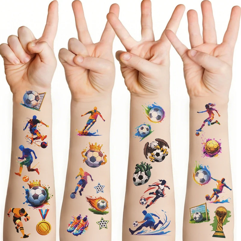 10pcs Football Temporary Tattoo Stickers Kids Boys Birthday Party Favors Soccer Sport Party Decoration Pinata Fillers Toy Gift