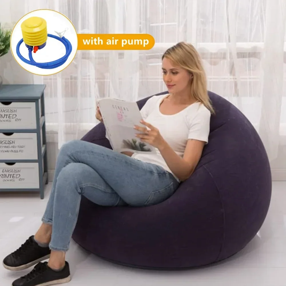 Bean Bag Sofa Large Lazy Inflatable PVC Lounger Seat Pouf Puff Couch Tatami Living Room Outdoor Camping