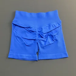 Women's Scrunch Butt Seamless Gym Shorts - Fitness & Yoga Sportswear - M (Electric Blue)